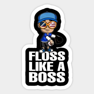 Floss Like A Boss Baseball Flossing Sticker